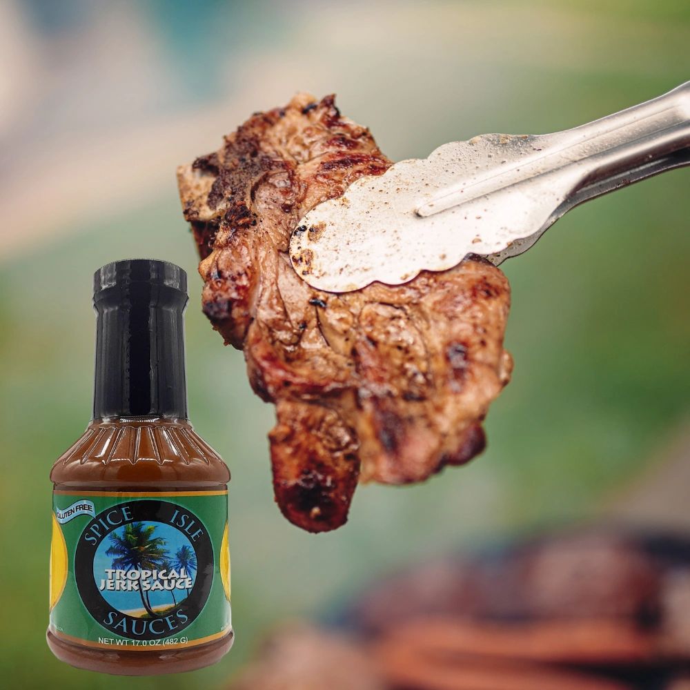 Spice Isle Sauces Tropical Jerk Sauce, Spicy Caribbean Sauce/Marinade